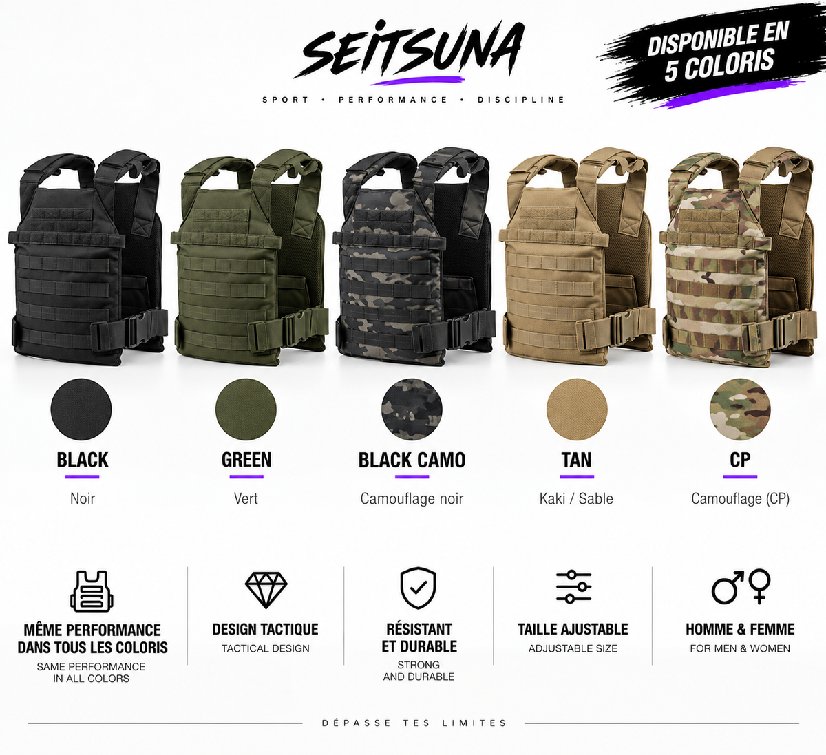 Gilet Lesté Ajustable Fitness & Running | Seitsuna