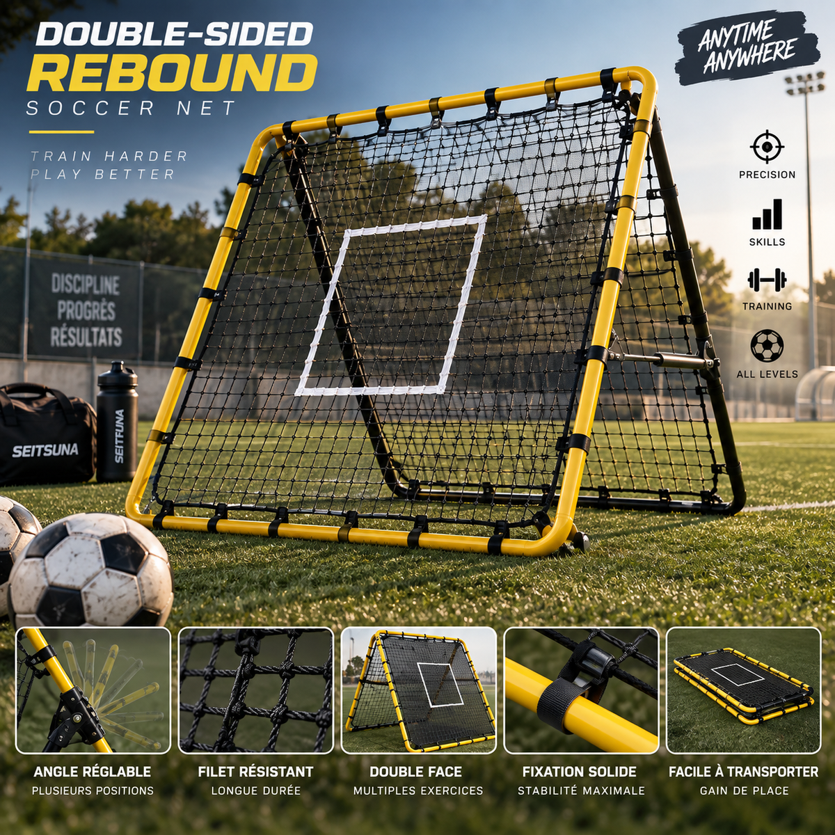 Rebondisseur Football Réglable – Training Pro| Seitsuna