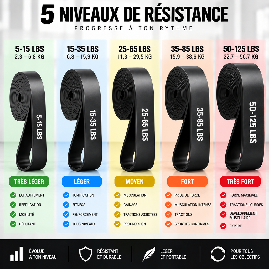 Élastiques de Résistance Fitness 5/11 Pièces | Seitsuna