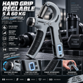 Hand Grip Réglable 5–60 kg avec Compteur | Seitsuna