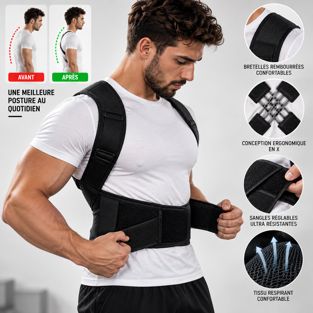 Correcteur de Posture Dos & Épaules Réglable | Seitsuna