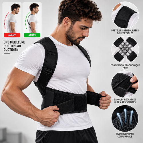 Correcteur de Posture Dos & Épaules Réglable | Seitsuna