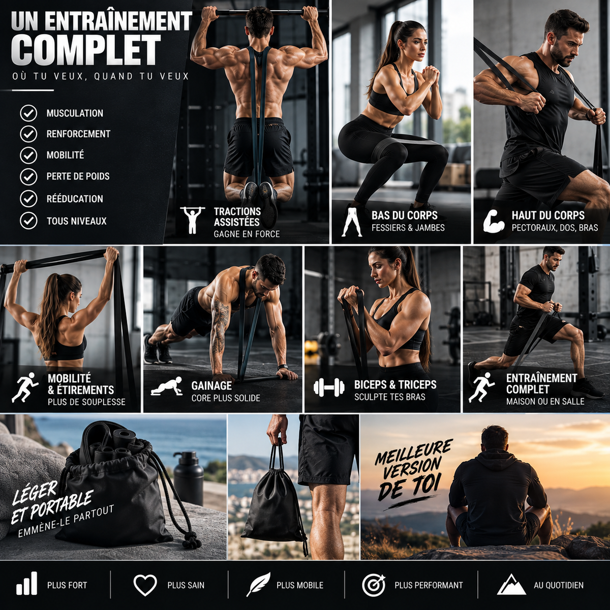 Élastiques de Résistance Fitness 5/11 Pièces | Seitsuna